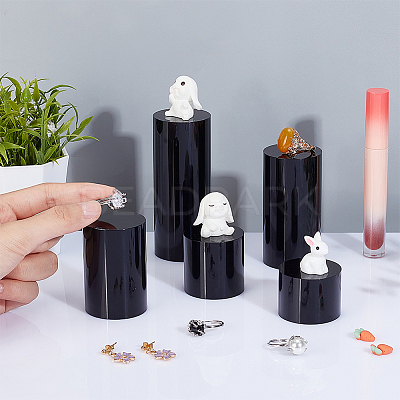 5Pcs 5 Styles Column Opaque Acrylic Jewelry Display Pedestals ODIS-FG0001-63-1