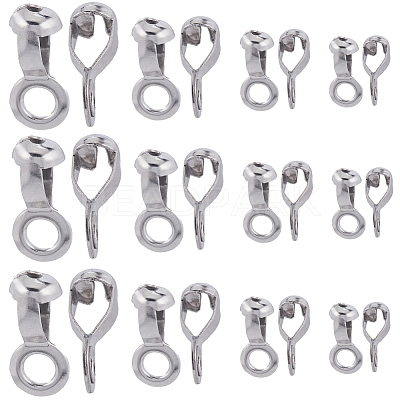 80Pcs 4 Styles 304 Stainless Steel Ball Chain Connectors FIND-SC0011-11-1