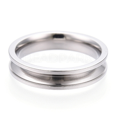 201 Stainless Steel Grooved Finger Ring Settings STAS-WH0039-11A-P-1
