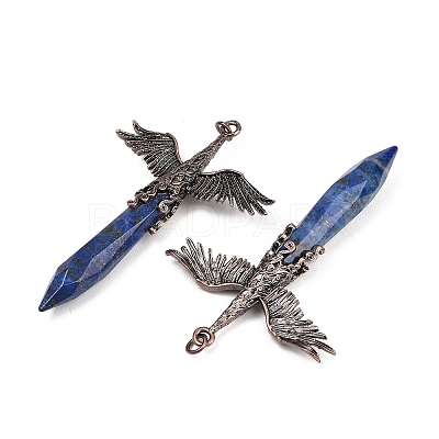 Dyed Natural Lapis Lazuli Faceted Pointed Bullet Shaped Big Pendants G-T145-01R-05-1