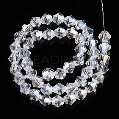 Transparent Electroplate Glass Beads Strands EGLA-TACDZ0005-6mm-03B-1