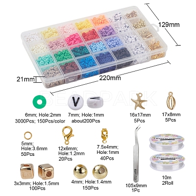 DIY Polymer Clay Beads Jewelry Set Making Kit DIY-YW0004-50-1