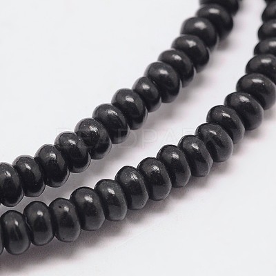 Dyed Synthetical Turquoise Rondelle Bead Strand G-P083-6mm-84L-1