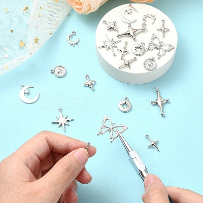 20Pcs 9 Styles Rack Plating Alloy Pendantss FIND-YW0005-18-1