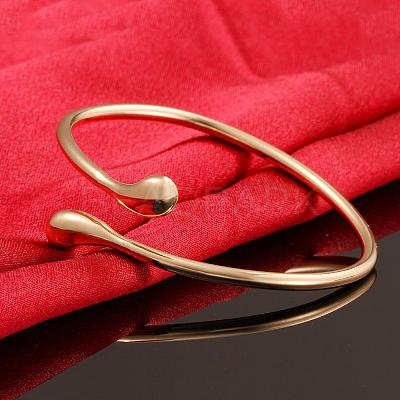 Real 18K Gold Plated Brass teardrop BJEW-BB07402-1