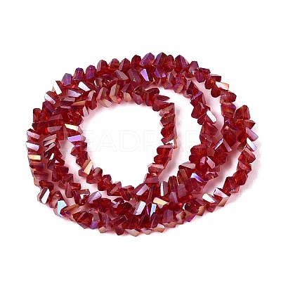 Electroplate Transparent Glass Beads Strands EGLA-Q139-01A-A13-1