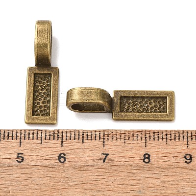 Tibetan Style Alloy Glue-on Flat Pad Bails TIBE-4710-AB-NR-1