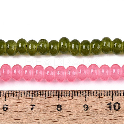 Baking Paint Imitation Jade Glass Beads Strands GLAA-T025-6mm-16-1