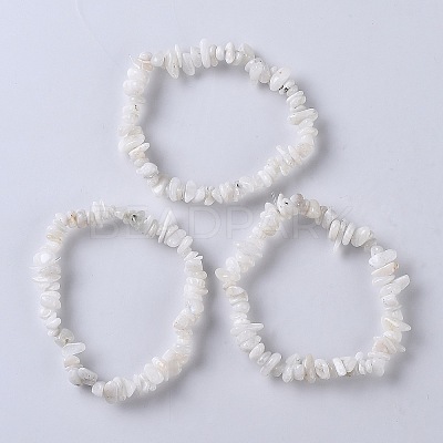 Natural White Moonstone Stretch Bracelets X-BJEW-JB03681-09-1