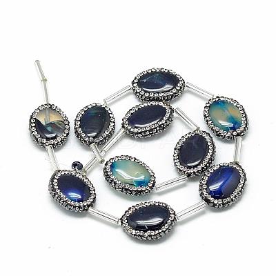 Natural Agate Rhinestone Beads G-Q488-04C-1