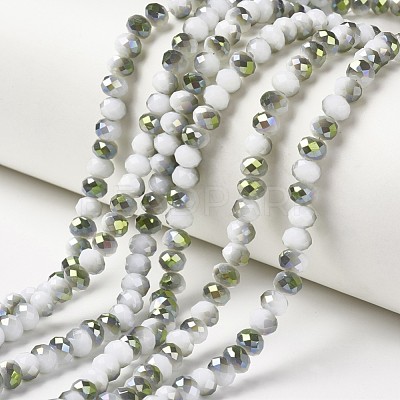 Electroplate Opaque Glass Beads Strands EGLA-A034-P4mm-S18-1