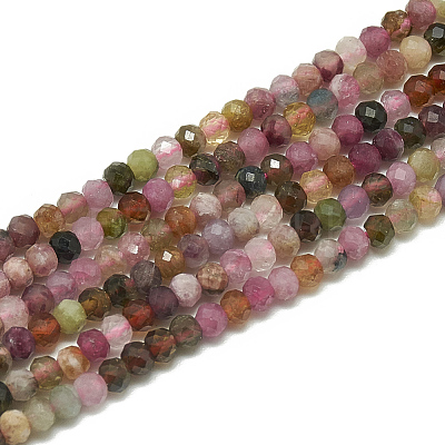 Natural Multicolor Tourmaline Beads Strands G-S300-17-3mm-1