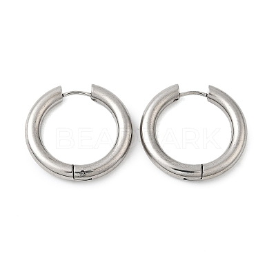 Tarnish Resistant 202 Stainless Steel Huggie Hoop Earrings EJEW-O087-08M-P-1