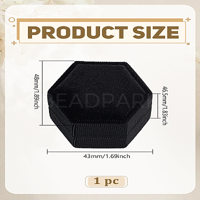 1Pc Polyester Velveteen Ring Storage Boxes CON-LP0001-90-1