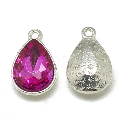 Alloy Glass Charms PALLOY-T028-7x10mm-09-1