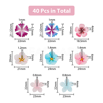 40Pcs 8 Style Plastic Beads KY-DC0001-12-1