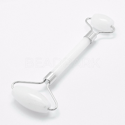 Natural White Jade Brass Face Massager MRMJ-G009-06P-1