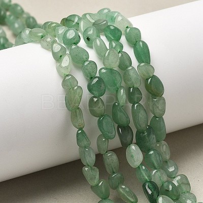 Natural Green Aventurine Nuggets Beads Strands G-L154-10-01-1