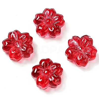 Spray Painted Transparent Glass Beads X-GLAA-F119-01-1
