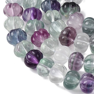 Natural Fluorite Carved Beads Strands G-L634-O02-02-1