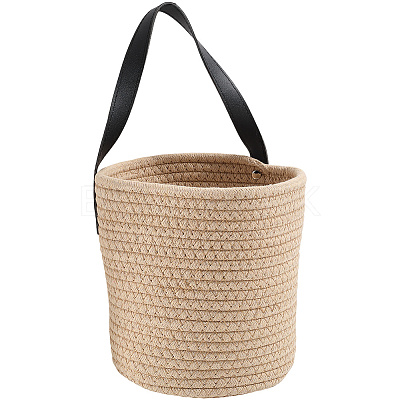 Woven Cotton Storage Baskets AJEW-WH20054-010B-1