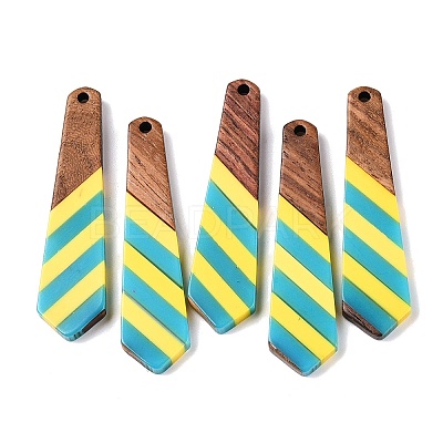 Epoxy Resin & Walnut Wood Pendants RESI-N039-121H-1