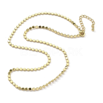Brass Flat Ball Chain Necklaces for Women X-NJEW-U035-01G-1