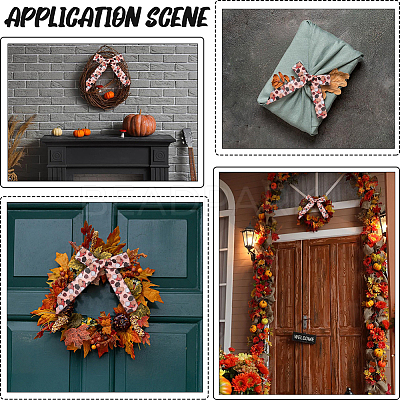 Pumpkin Pattern Polyester Ribbon OCOR-WH20003-66-1