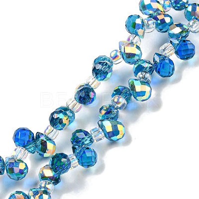 Electroplate Transparent Glass Beads Strands X-EGLA-P052-01A-AB05-1