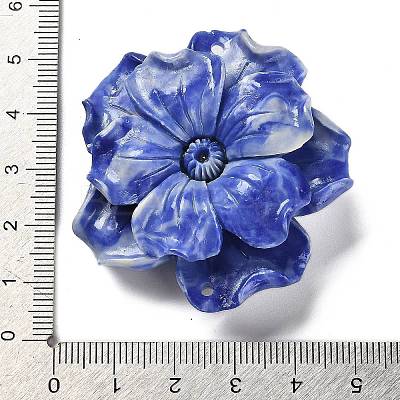 Synthetic Shell Dyed Carved Flower Connector Charms SHEL-D081-01B-1