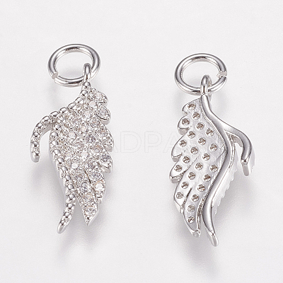 Brass Micro Pave Cubic Zirconia Pendants ZIRC-E146-13P-1
