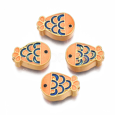 Rack Plating Alloy Enamel Beads ENAM-N056-037C-1
