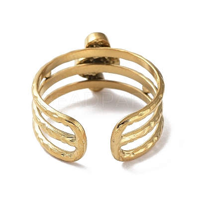 304 Stainless Steel Open Cuff Ring Components STAS-F301-32G-1