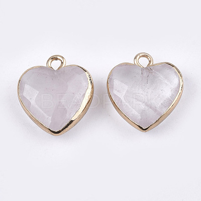 Electroplate Natural Quartz Crystal Pendants X-G-T112-03I-1