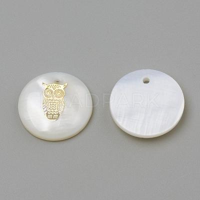 Freshwater Shell Pendants SHEL-Q010-007G-1