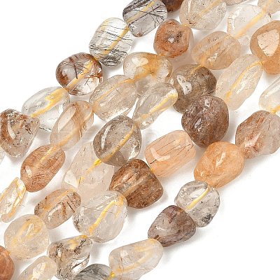 Natural Rutilated Quartz Beads Strands G-Z126-A02-1