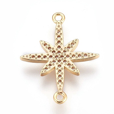 Brass Micro Pave Cubic Zirconia Links X-ZIRC-F088-003G-1