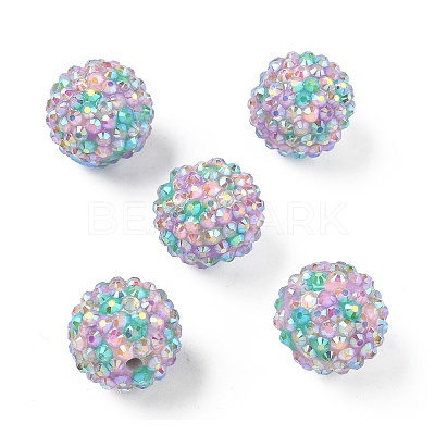 Round Resin Rhinestone Beads OACR-Z035-02D-1