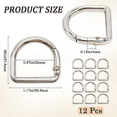 12Pcs Alloy Spring Gate Rings FIND-GF0007-10C-1