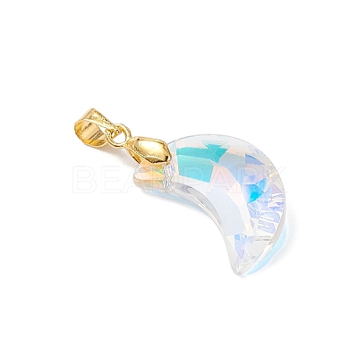 AB Color Plated Glass Pendants PALLOY-JF04595-01-1