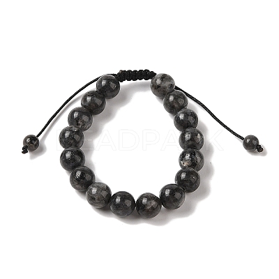 10mm Round Natural Larvikite Braided Bead Bracelets BJEW-C067-01C-07-1