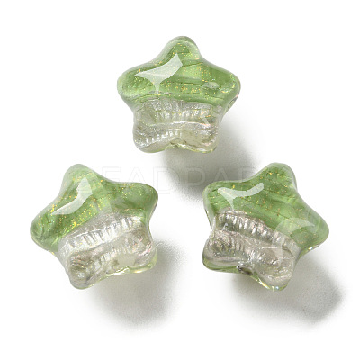 Gradient Color Transparent Hand-drawed Acrylic Beads TACR-P012-01B-04-1