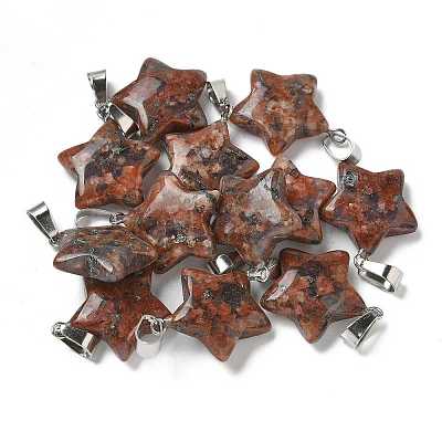 Natural Red Sesame Jasper Pendants G-B127-12P-03-1