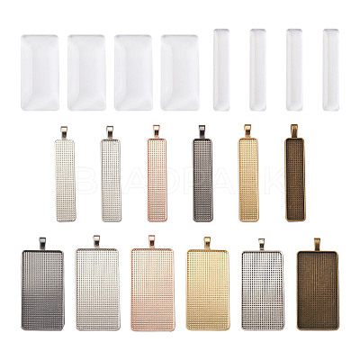 DIY Rectangular Pendant Making Kits DIY-TA0008-91-1