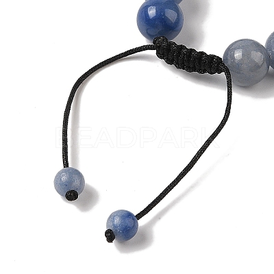 10mm Round Dyed & Heated Natural Blue Aventurine Braided Bead Bracelets BJEW-C067-01C-16-1