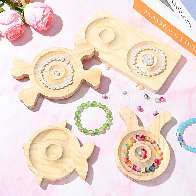 4Pcs 4 Styles Wooden Bracelet Display Trays BDIS-CJ0001-01-1