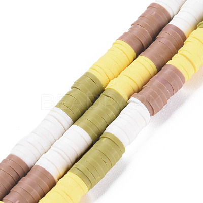 Fixed 4 Color Handmade Polymer Clay Bead Strands CLAY-S096-029D-1