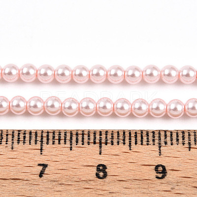 Baking Paint Pearlized Glass Pearl Bead Strands HY-N002-3mm-A10-1