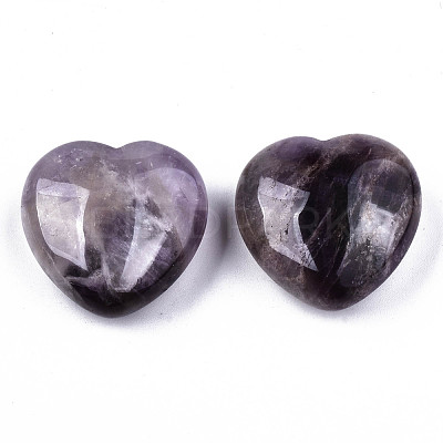Natural Amethyst Heart Love Stones G-S330-13A-1