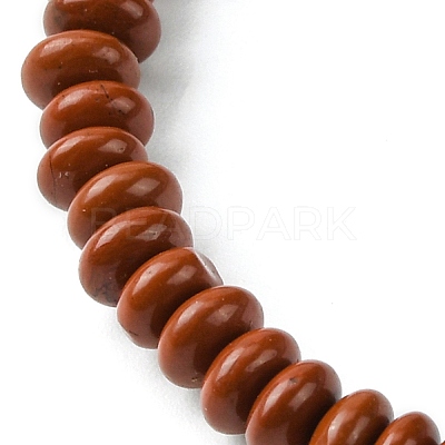 Natural Red Jasper Flat Round Beaded Stretch Bracelets for Women BJEW-JB09717-01-1